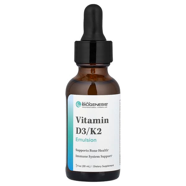 Nutra BioGenesis, Vitamin D3/K2 Emulsion, 1 fl oz (30 ml) — product photo 1