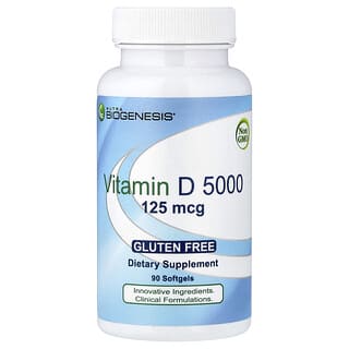 Nutra BioGenesis, Vitamina D 5000, 125 mcg, 90 cápsulas blandas