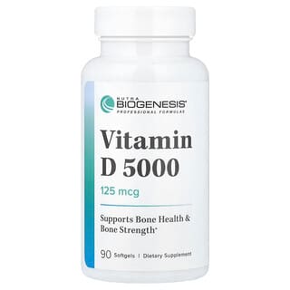 Nutra BioGenesis, витамин D 5000, 125 мкг, 90 мягких таблеток