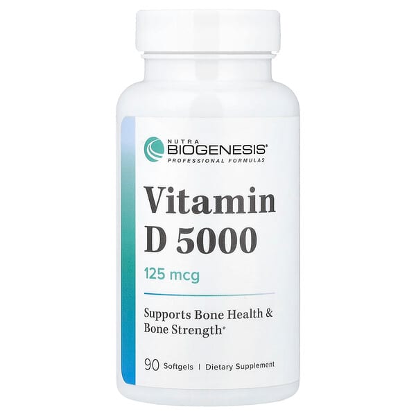 Nutra BioGenesis, Vitamin D 5000, 125 mcg, 90 Softgels — product photo 1
