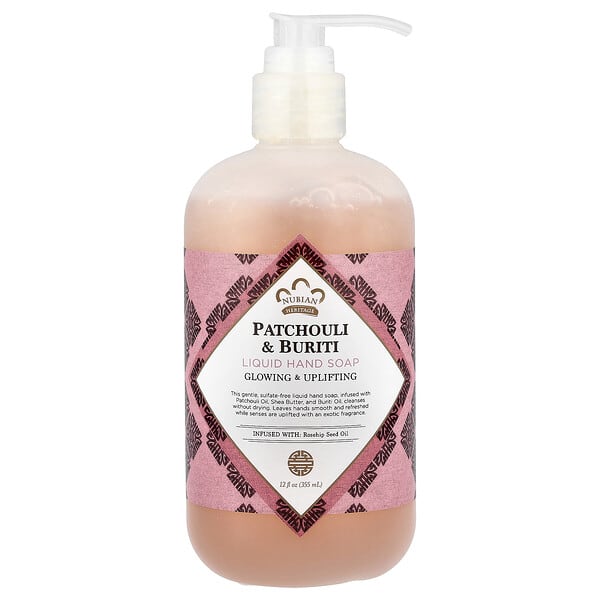 Nubian Heritage, 액상 핸드솝, 파촐리 & 부리티, 355ml(12fl oz)