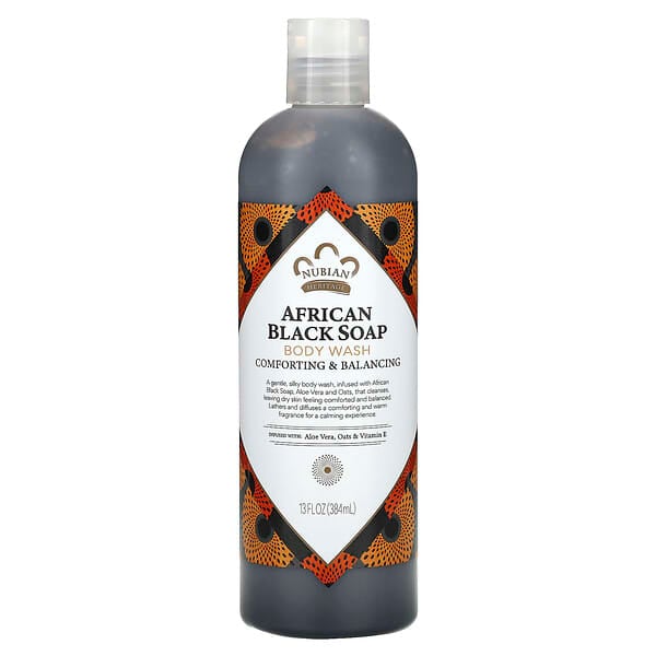 Nubian Heritage, African Black Soap, Body Wash, 13 fl oz (384 ml)