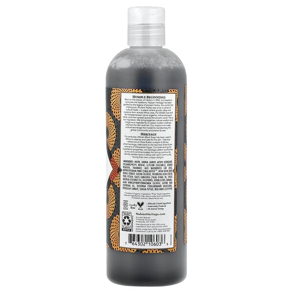 Nubian Heritage, African Black Soap, Body Wash, 13 fl oz (384 ml)