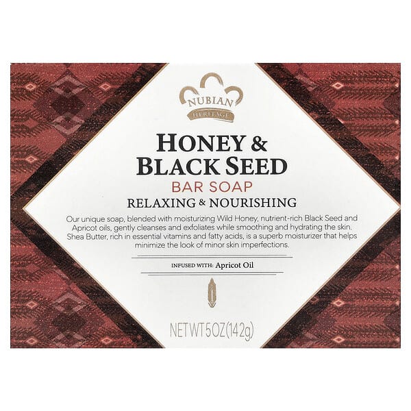 Nubian Heritage, Bar Soap, Honey & Black Seed, 5 oz (142 g)