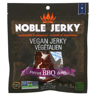 Noble Jerky, Cecina vegana, Doux dulce para barbacoa, 70 g (2,47 oz)