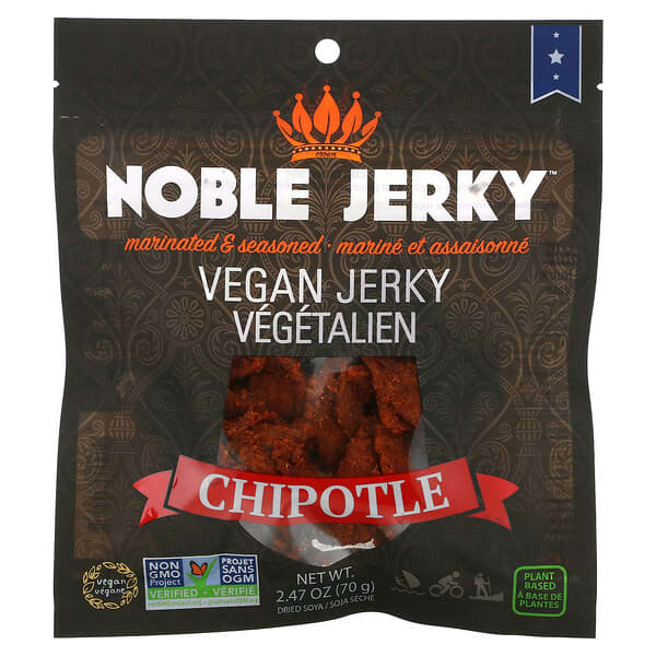 Noble Jerky, ヴィーガンジャーキー、チポトレ、70g（2.47オンス）