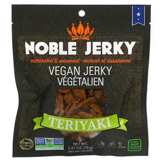 Noble Jerky, Cecina vegana, Teriyaki, 70 g (2,47 oz)