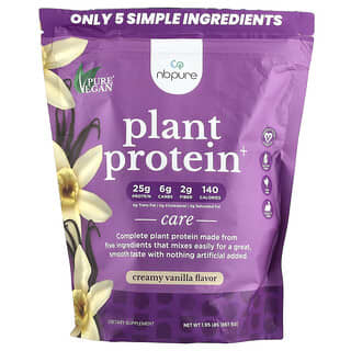 NB Pure‏, +Plant Protein, חלבון צמחי, וניל קרמי, 887.5 גרם (1.95 ליברות)