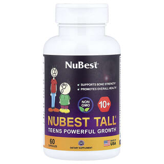 NuBest, Nubest Tall, Suplemento para favorecer el crecimiento potente en los adolescentes de 10 años en adelante, 60 cápsulas