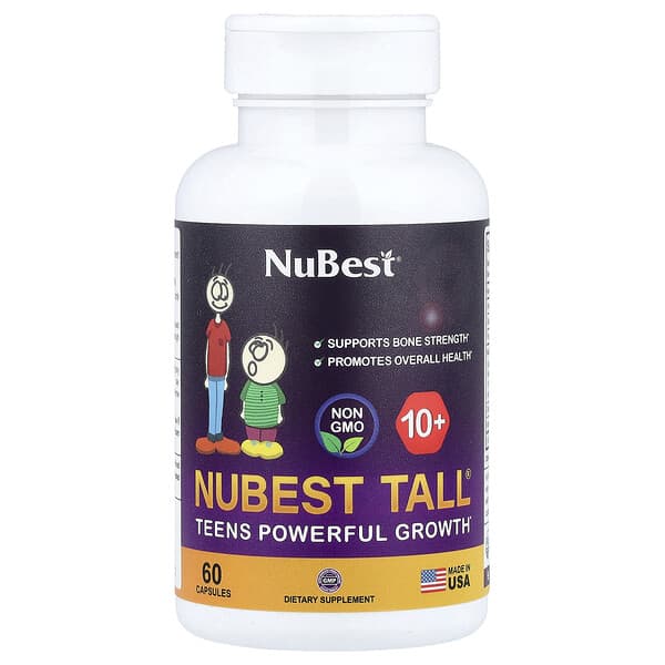 NuBest, Tall® 10+ ผลิตภัณฑ์ทรงพลังสำหรับเสริมสร้างการเจริญเติบโตของวัยรุ่น บรรจุ 60 แคปซูล