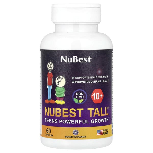 NuBest, Tall®, 청소년을 위한 강력한 성장 지원, 10세 이상, 캡슐 60정