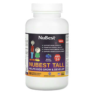 NuBest, Tall, для детей от 2 до 9 лет, с ягодным вкусом, 90 жевательных таблеток