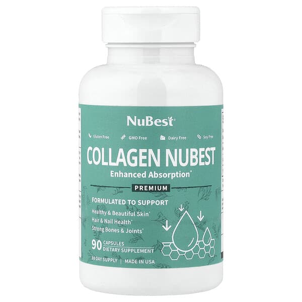 Collagen Nubest, Enhanced Absorption, 90 Capsules (500 mg per Capsule)