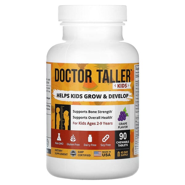 NuBest Doctor Taller, Kids Ages 2-9 Years, Grape, 90 Chewable Tablets