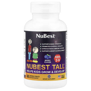 NuBest, Tall®, Para niños de 2 a 9 años, Baya, 60 comprimidos masticables