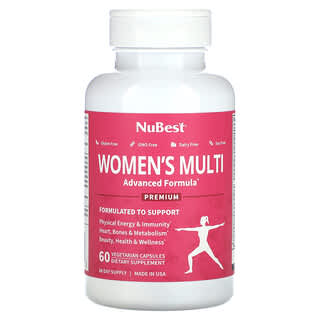 NuBest, Multivitamines premium pour femmes, 60 capsules végétariennes