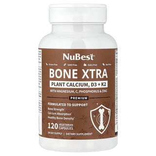 NuBest, Bone Xtra, 식물성 칼슘, D3 + K2, 베지 캡슐 120정