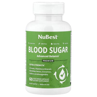 NuBest, Blood Sugar, 60 Vegetarian Capsules