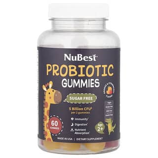 NuBest, Probiotic Gummies, Age 2+, Orange & Strawberry, 60 Gummies