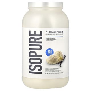 Isopure, Zero Carb Protein Powder, Zero-Carb-Proteinpulver, cremige Vanille, 1,36 kg (3 lb.)