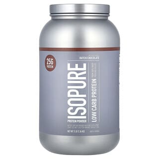 Isopure, Poudre de protéine d’isopure à faible teneur en glucides, chocolat hollandais, 3 livres. (1 361 g)