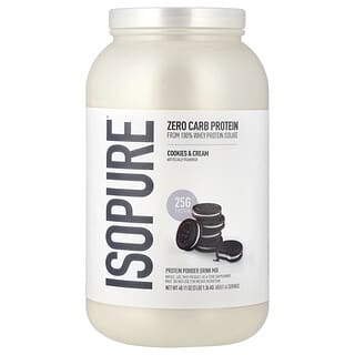 Isopure, Koolhydraatarm eiwitpoeder, Cookies & Cream, 1,36 kg