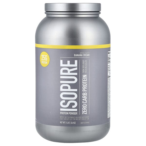 Isopure, Zero Carb Protein Powder, 바나나 크림, 1.36kg(3lb)