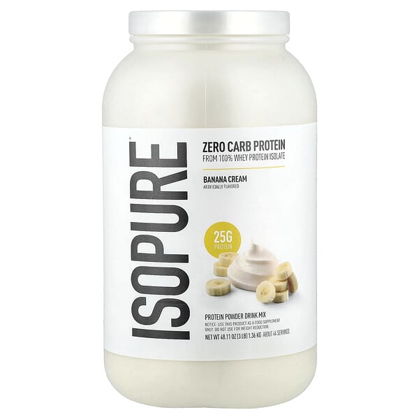Isopure, Zero Carb Protein Powder, Banana Cream, 3 lb (1.36 kg) — product photo 1