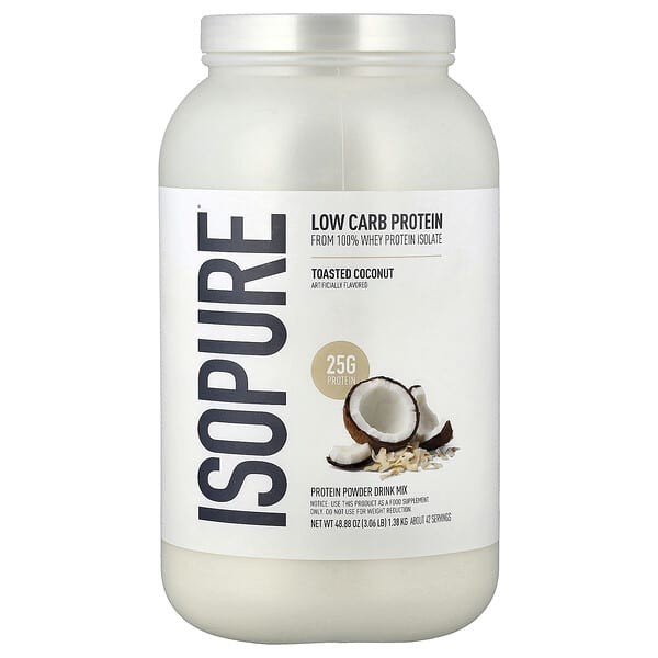 Isopure, 低碳水蛋白質粉，烤椰香，3 磅（1.36 千克）