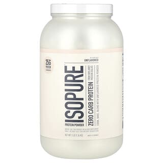 Isopure, протеиновый порошок без углеводов, без добавок, 1,36 кг (3 фунта)