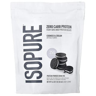 Isopure, Proteinpulver utan kolhydrater, kakor och grädde, 454 g (1 lb)