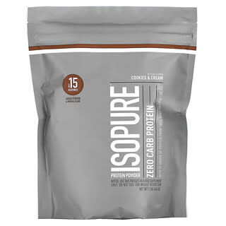 Isopure, протеиновый порошок без углеводов, печенье и сливки, 454 г (1 фунт)