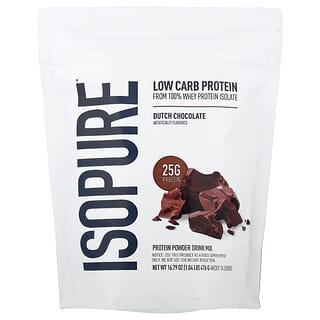 Isopure, Low Carb Protein Powder, Dutch Chocolate, 1 lb (454 g)
