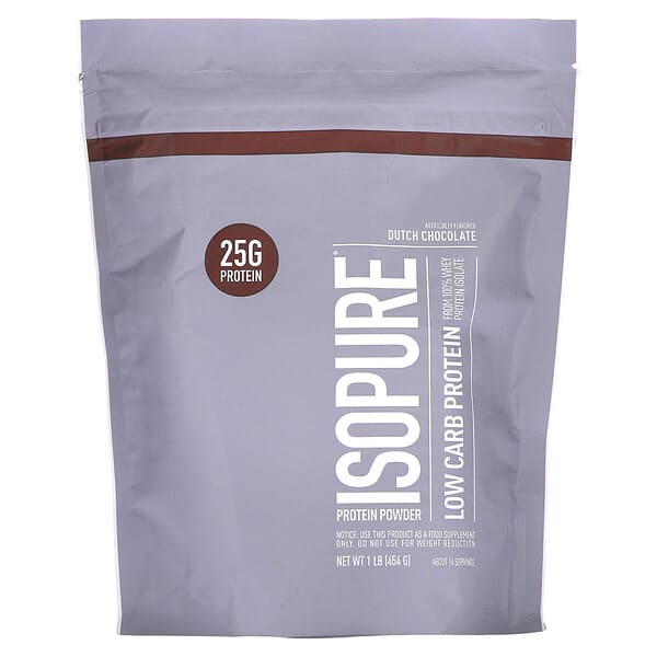 Isopure, 低碳蛋白質粉，荷蘭巧克力，1磅（454克）