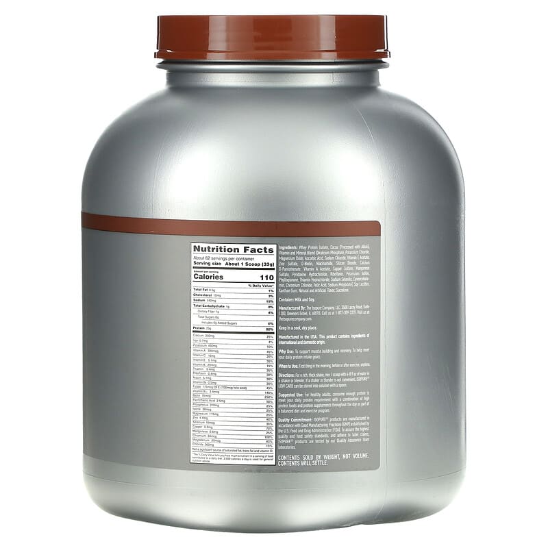 Isopure Low Carb Protein Powder Dutch Chocolate 4 5 Lbs 2 04 Kg
