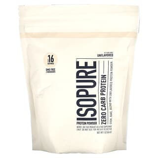 Isopure, протеиновый порошок с нулевым содержанием углеводов, без добавок, 454 г (1 фунт)