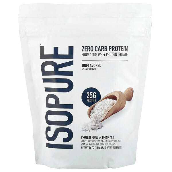 Isopure（アイソピュア）, ゼロカーボ プロテインパウダー、プレーン、454g