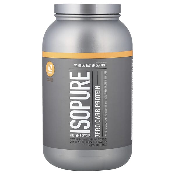 Isopure, Zero Carb Protein Powder, 바닐라 솔티드 캐러멜, 1.36kg(3lb)