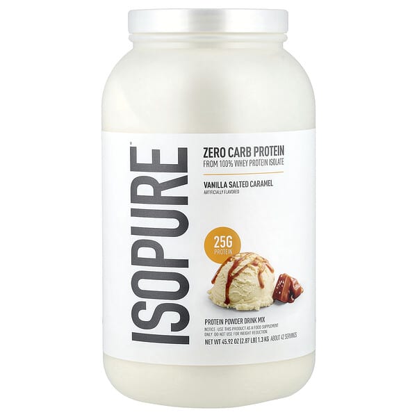 Isopure, Zero Carb Protein Powder, Vanilla Salted Caramel, 2.87 lb (1.3 kg) — product photo 1
