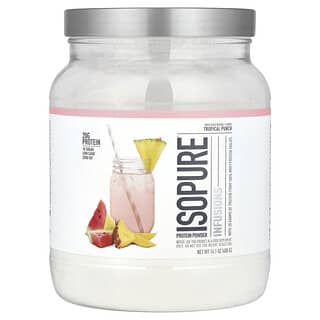 Isopure, Infusiones de proteína en polvo, Ponche tropical, 400 g (14,1 oz)