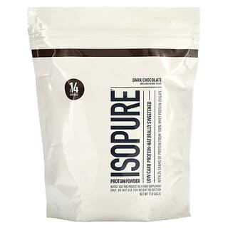 Isopure, Протеиновый порошок с низким содержанием углеводов, темный шоколад, 454 г (1 фунт)