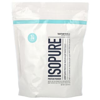 Isopure, Proteína en polvo con bajo contenido de carbohidratos, Vainilla de Tahití`` 454 g (1 lb)