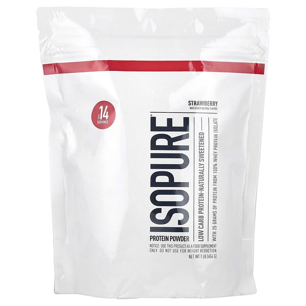 Isopure, 低碳水蛋白質粉，草莓味，1 磅（454 克）