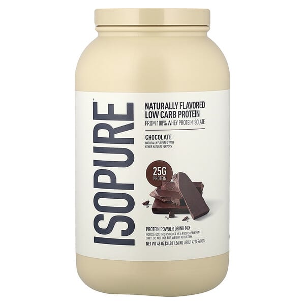 Isopure, 低碳水蛋白質粉，巧克力味，3 磅（1.36 千克）