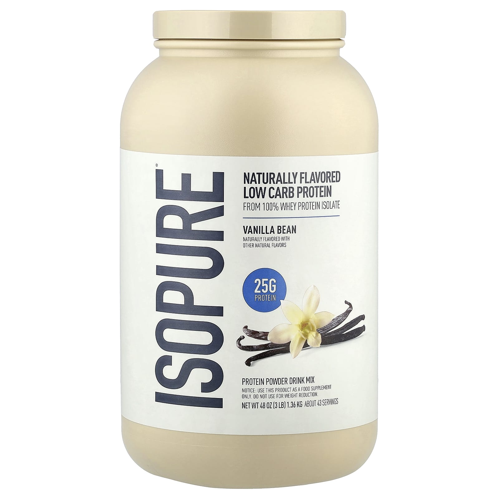 ユニシティ　LC BASE プロテイン Isopure Zero Carb Protein Powder - Vanilla - 1lb : Target