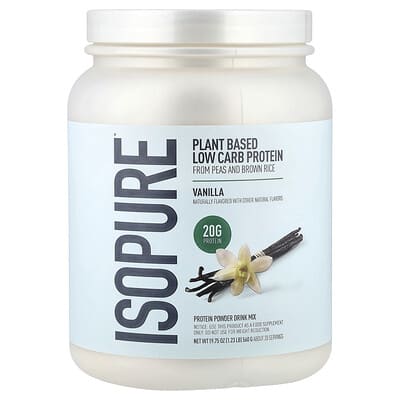 Isopure, Protéines végétales en poudre, vanille, 560 g