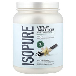 Isopure, 식물 기반 단백질, 바닐라, 558g(1.23lb)