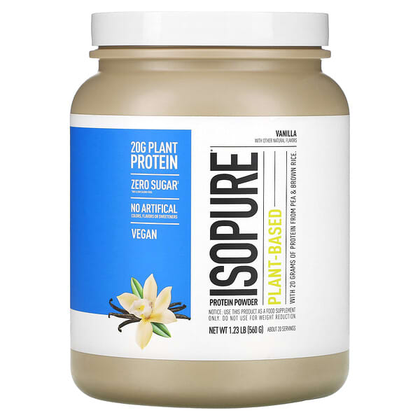 Isopure, 植物基蛋白質粉，香草味，1.23 磅（560 克）