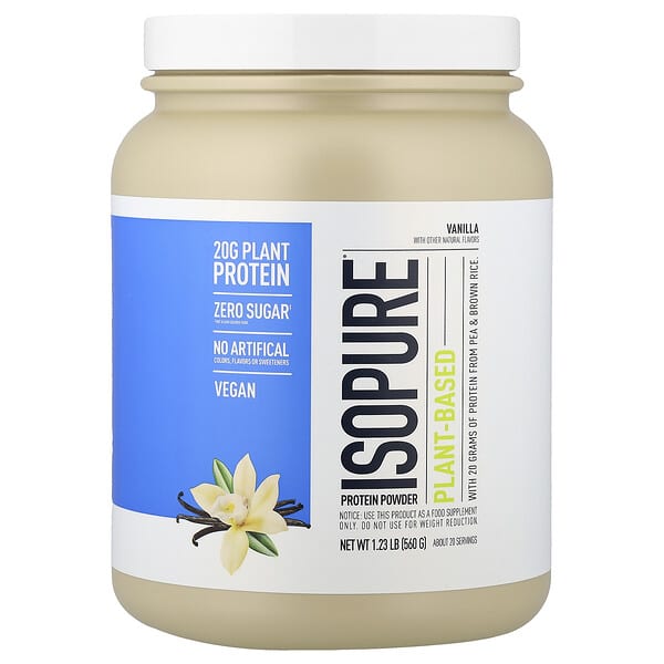 Isopure, 植物基蛋白質粉，香草味，1.23 磅（560 克）