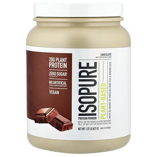 Isopure, Pudră proteică pe bază de plante, ciocolată, 1,37 lb (621 g)